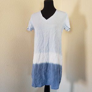 Tie Dye Dip Ombre Shirt Short Sleeve Long Tunic